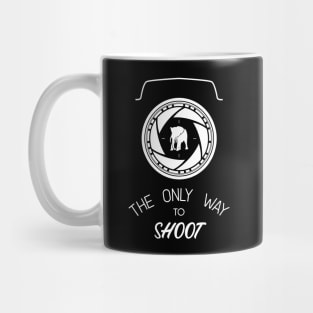 Anti-poaching Elephant for Wildlife Photographers White on Black Mug